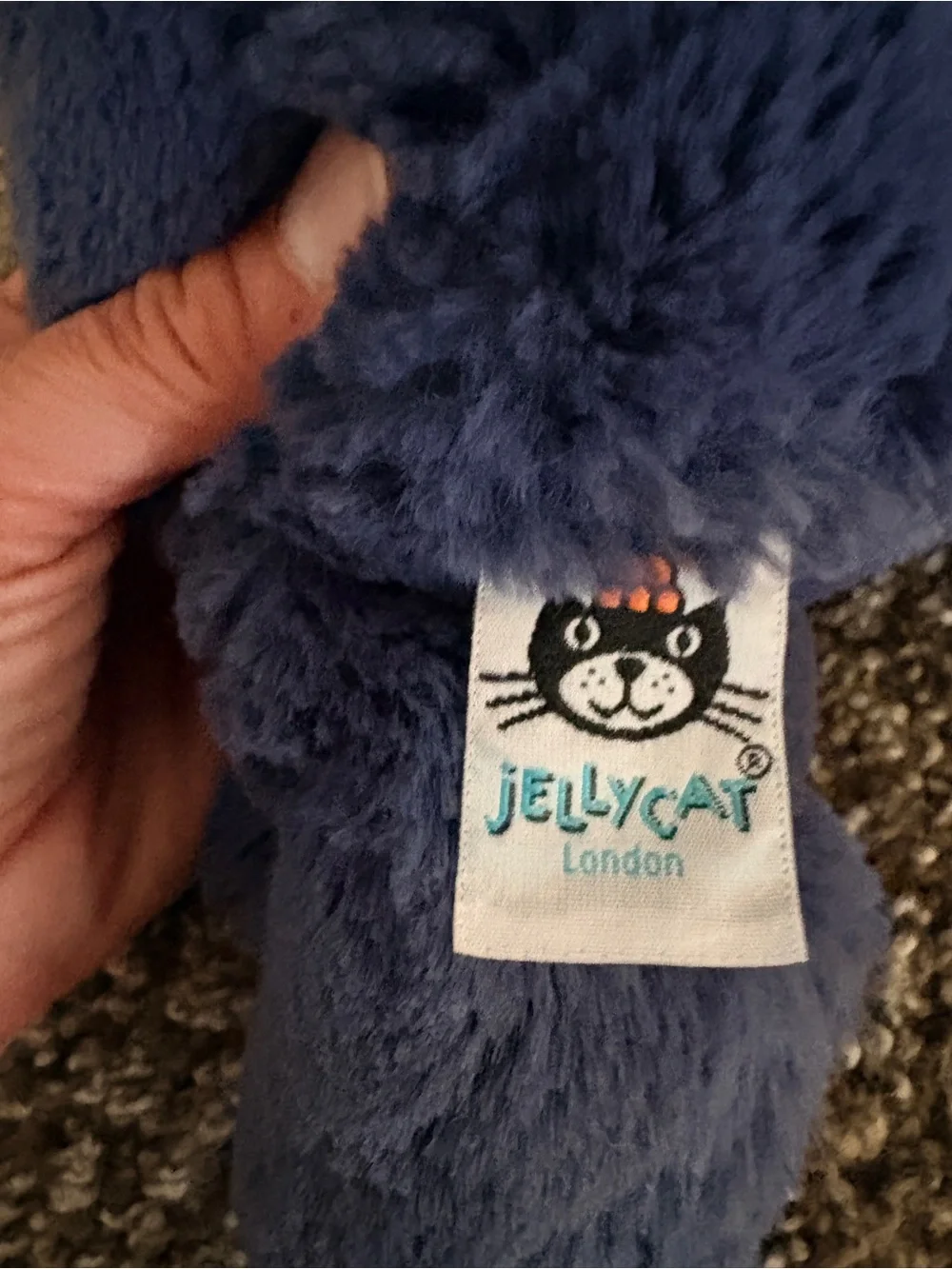 Jellycat Plush Cat Toy - Deep Navy Blue
